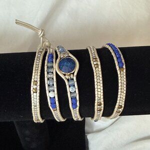 Blue Bracelet with Gold/Silver Accents